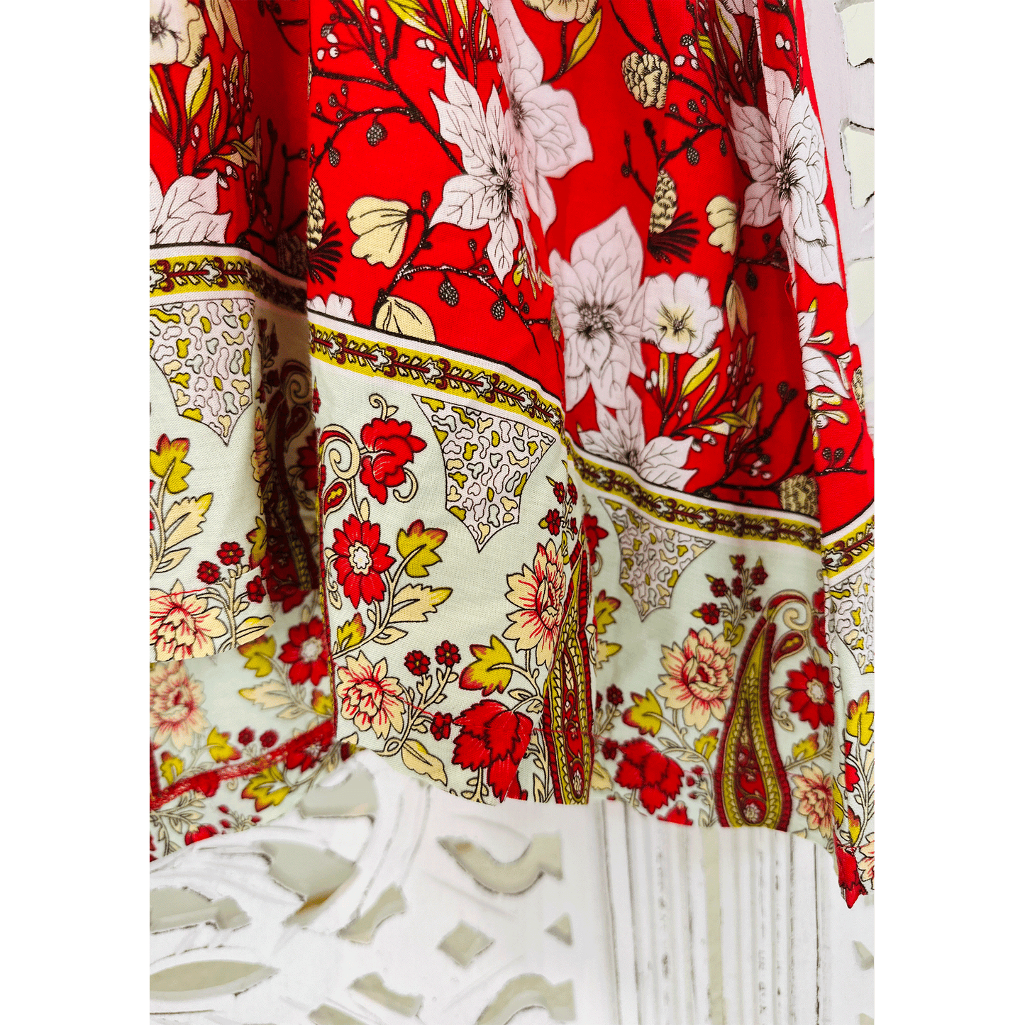 Embellished Floral Print Maxi Dress
