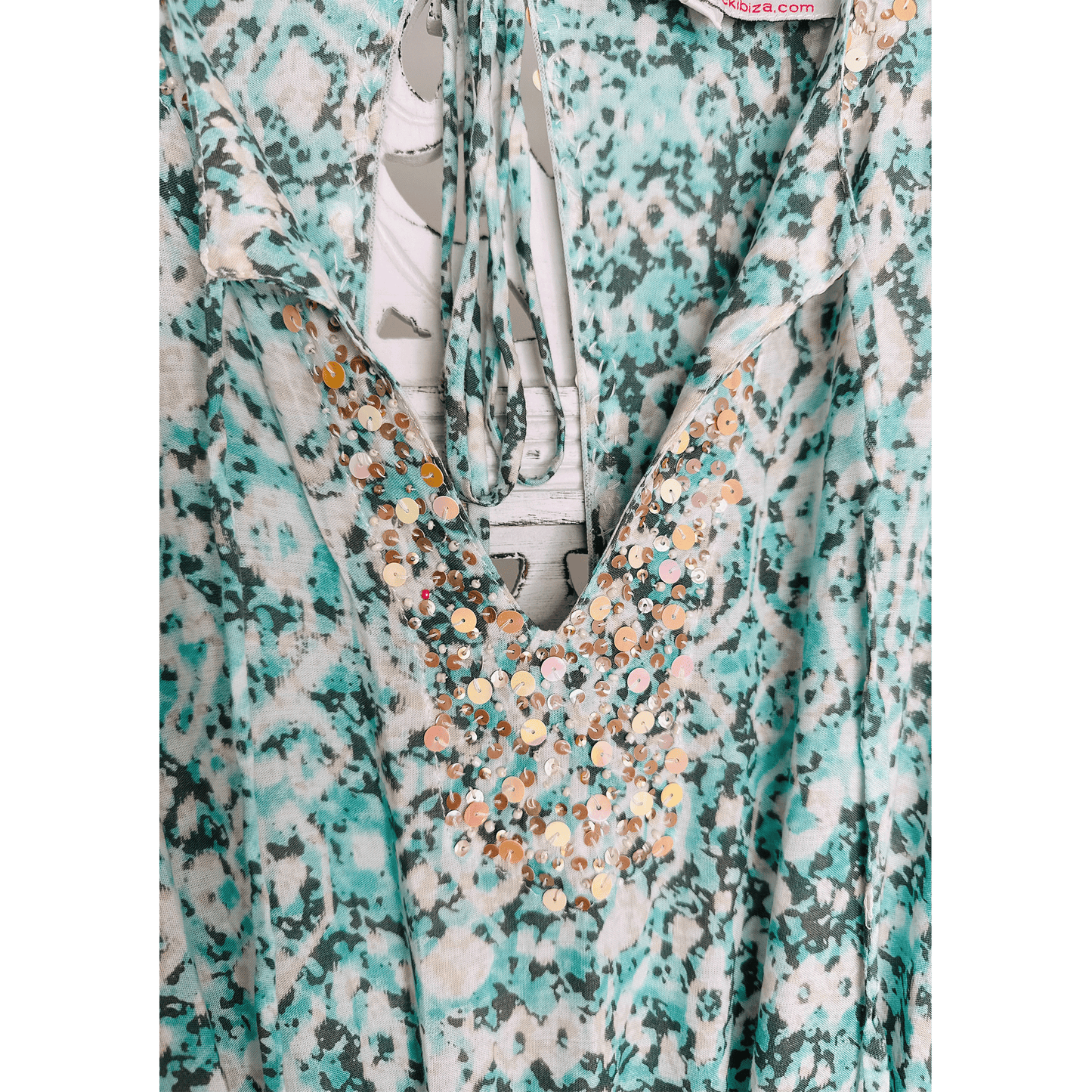 Beaded Mixed Print Playsuit