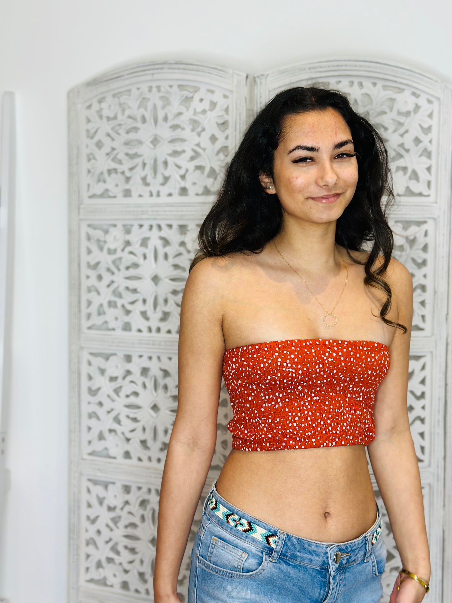 Red Polka Dot Boob Tube