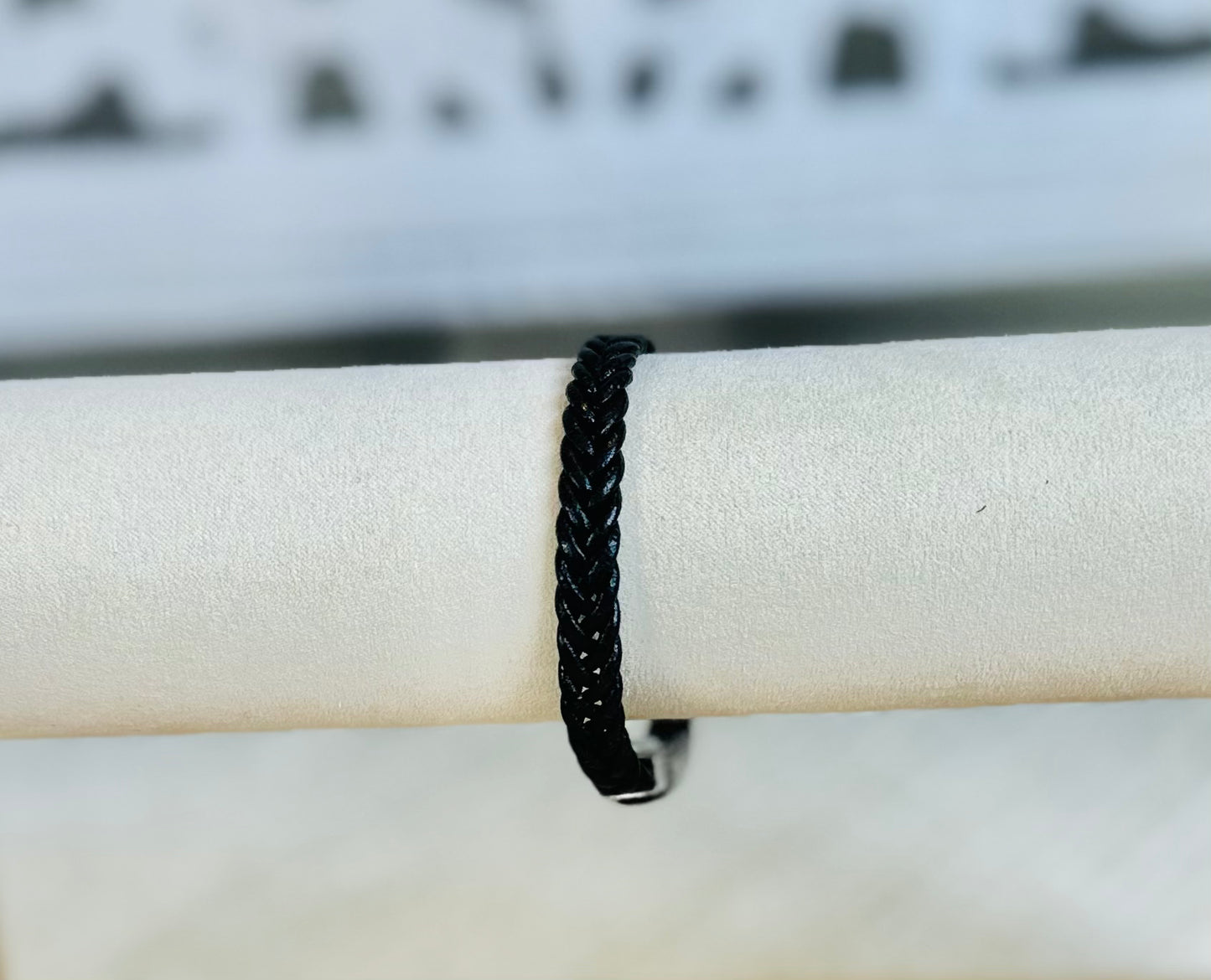 Black Braided Leather Bracelet