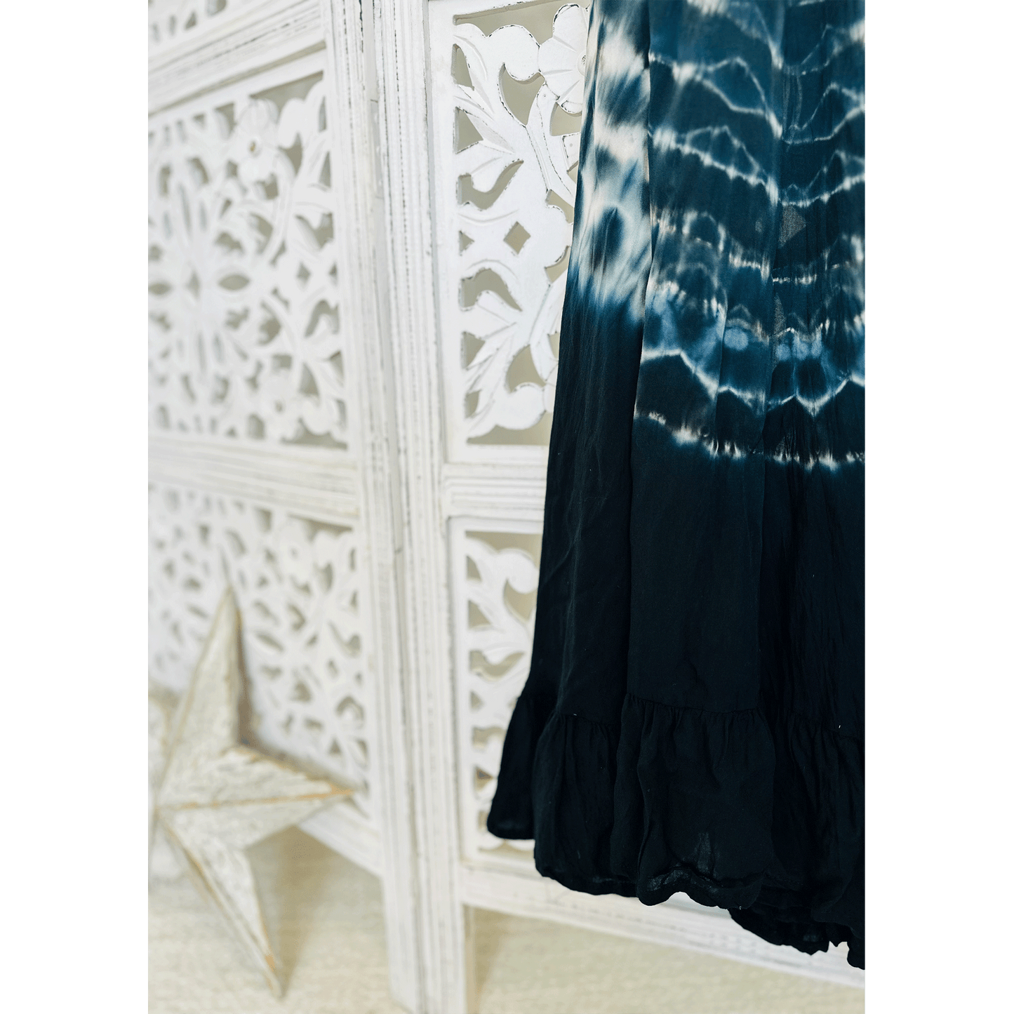 Black Tie Dye Wrap Maxi Dress