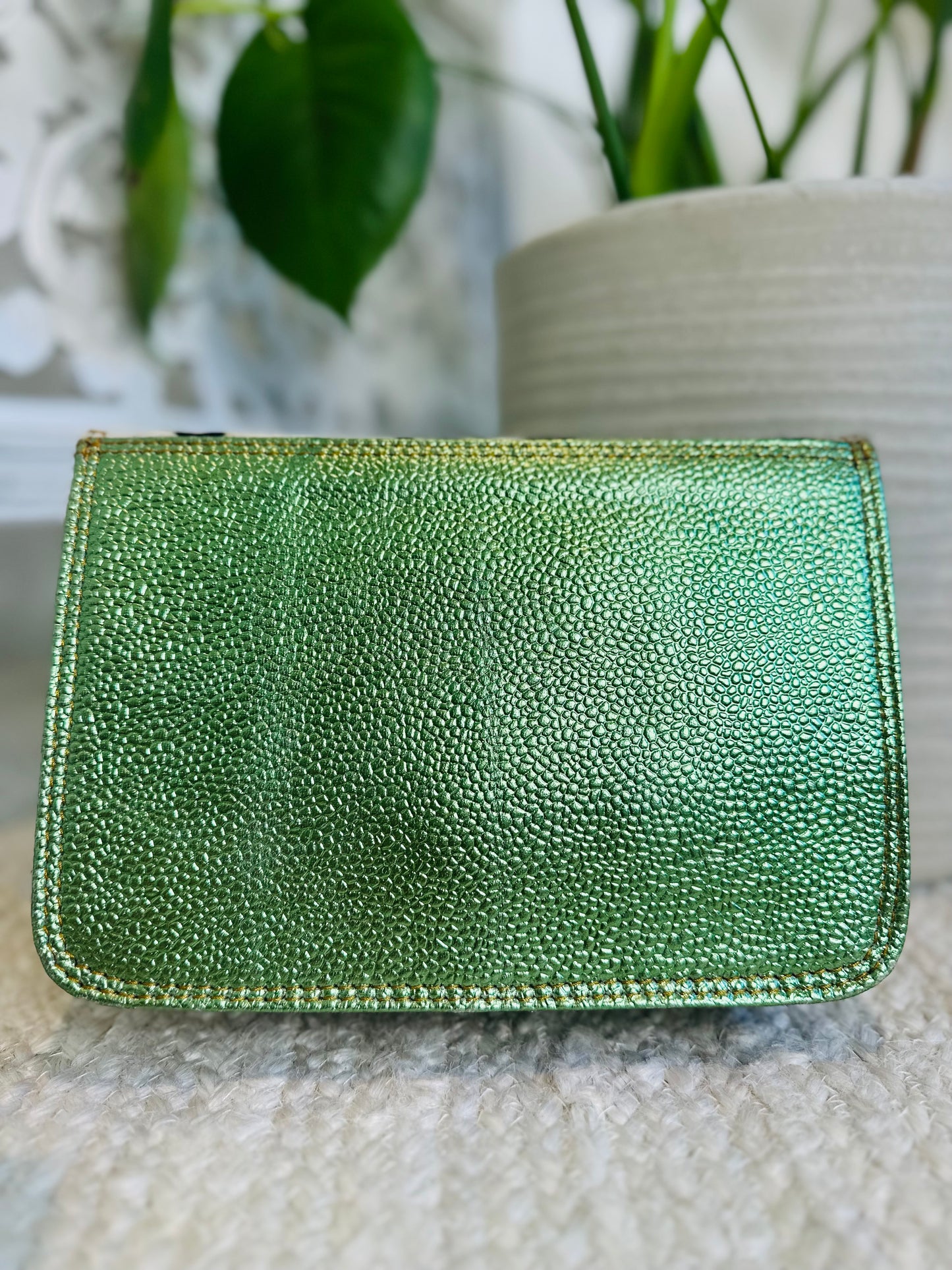 Animal Print / Neon Yellow Vintage Clutch