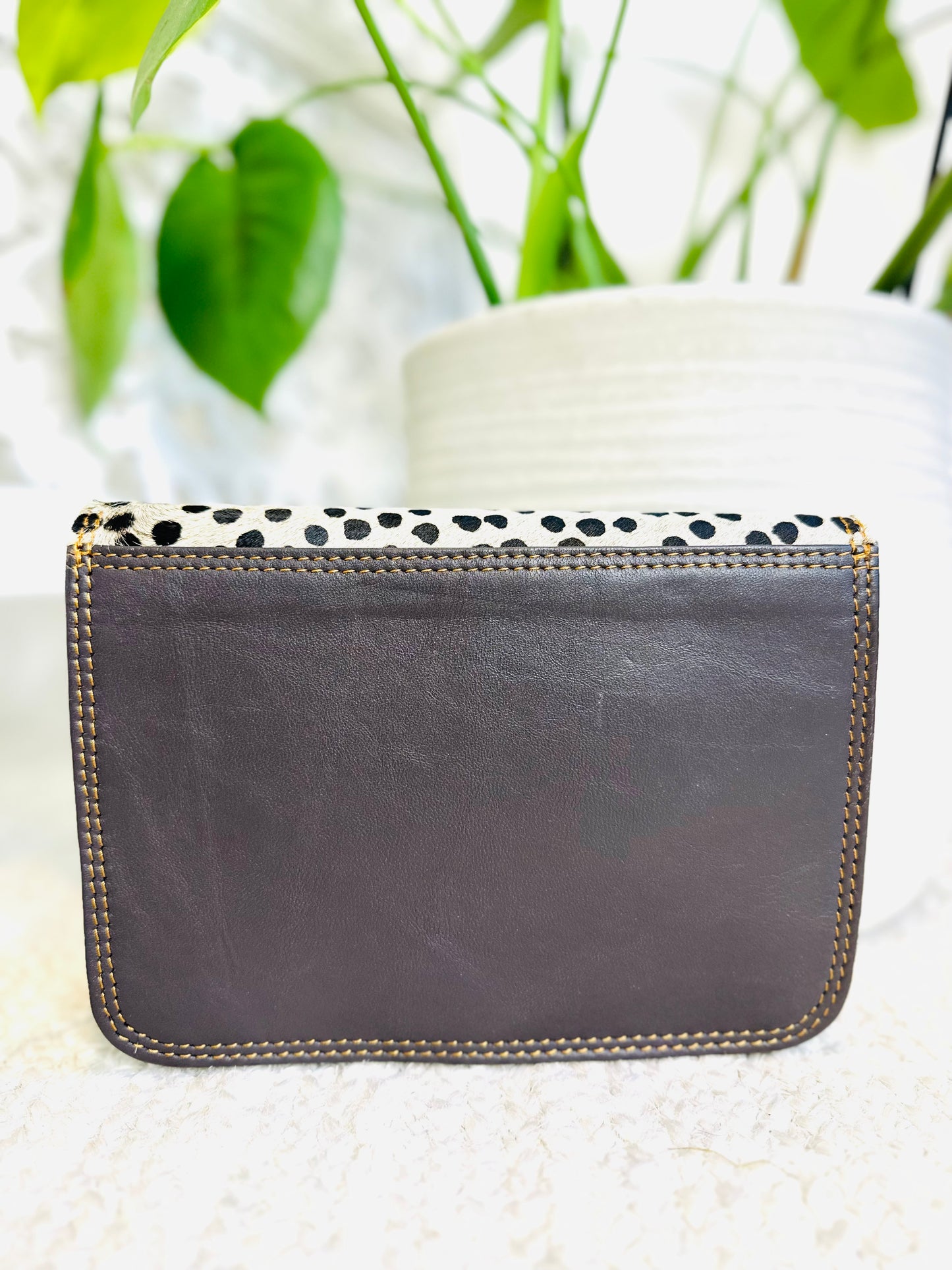 Black Spotted / Green Small Clutch
