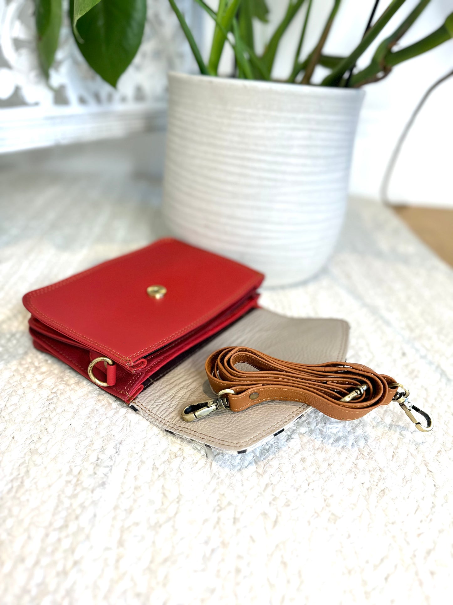 Animal Print / Red Small Clutch