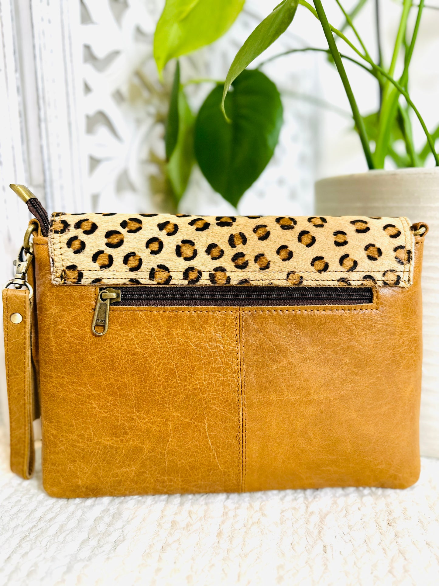 Leopard & Tan Large Animal Print Clutch