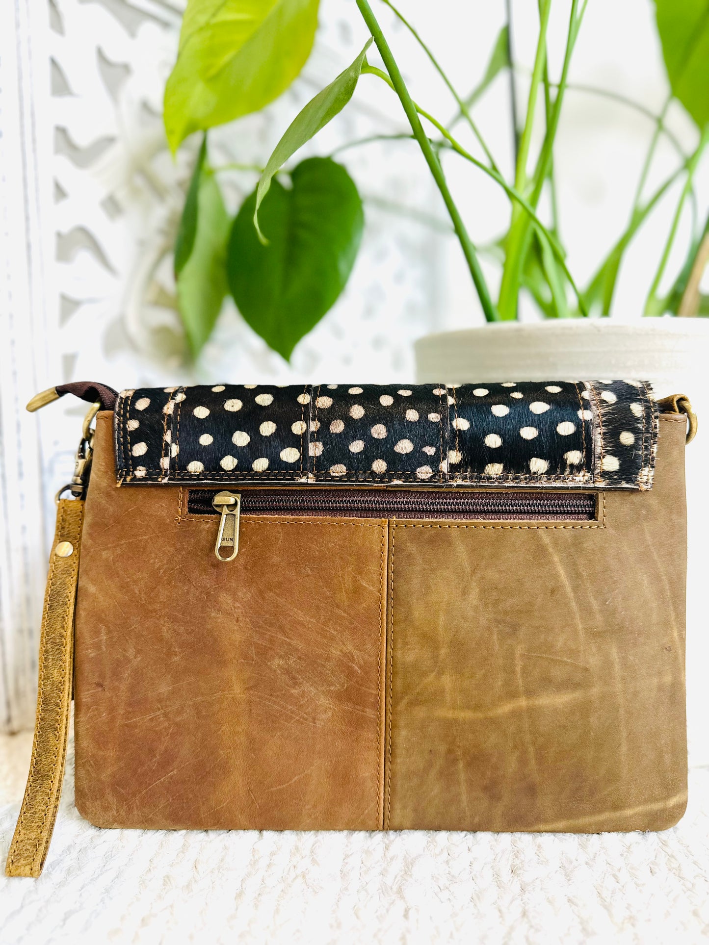 Black & White Spot Large Animal Print Clutch
