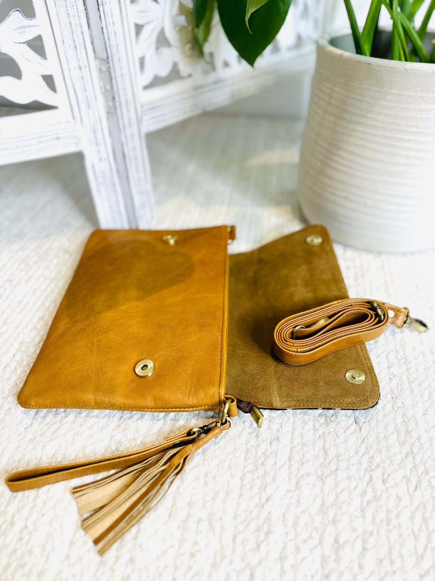 Spotted Tan large Animal Print Clutch