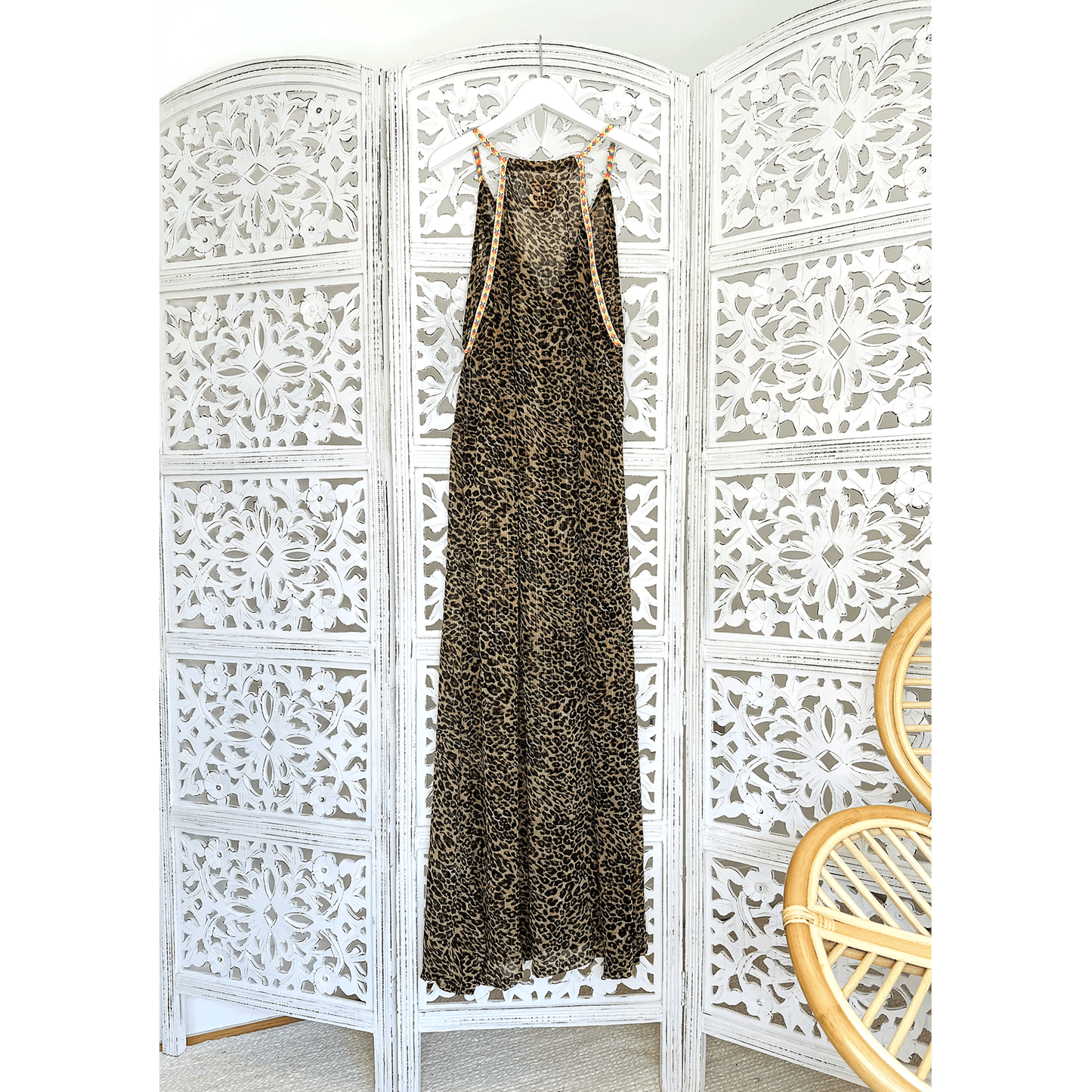 Leopard Print Maxi Beach Dress