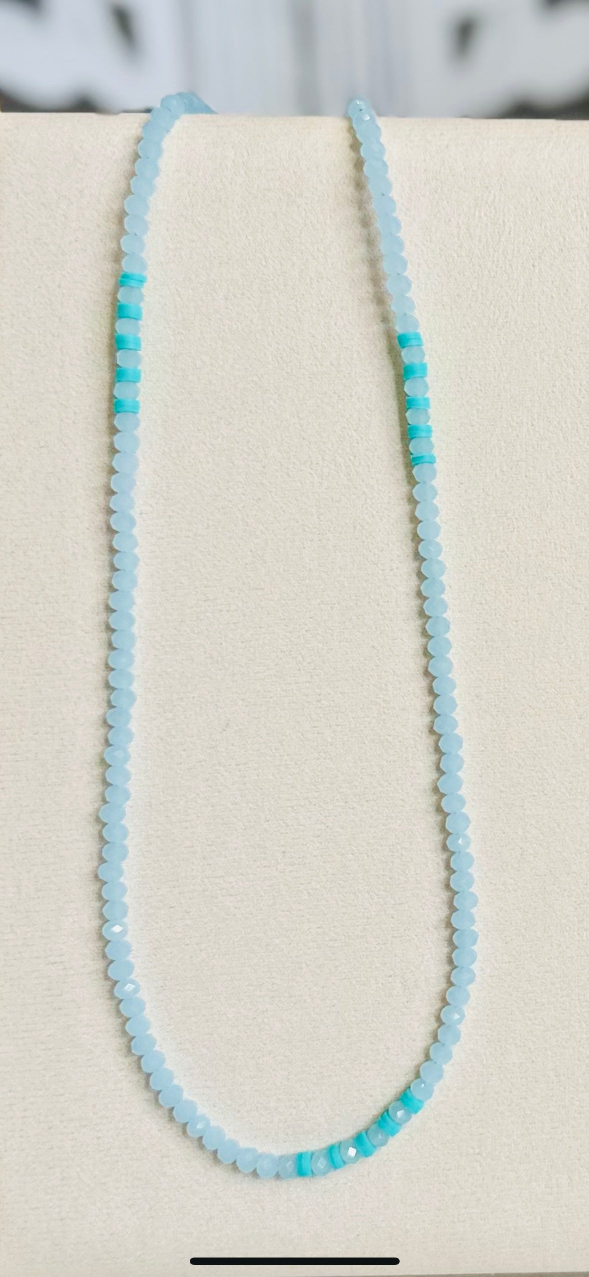 Pale Blue Natural Stone Beaded Sunglasses Chain