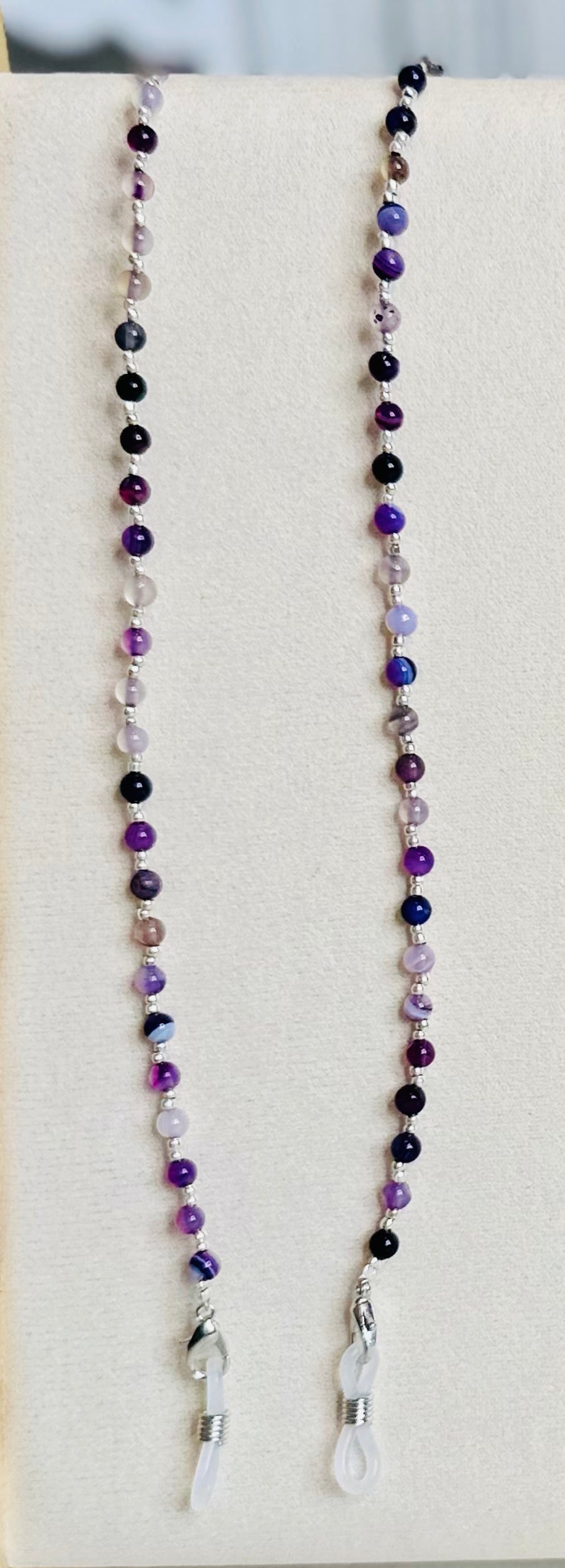 Purple Natural Stone Beaded Sunglasses Chain