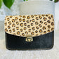 Leopard Print / Black Vintage Clutch