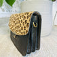 Leopard Print / Black Vintage Clutch