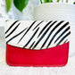 Zebra Print / Red Small Clutch