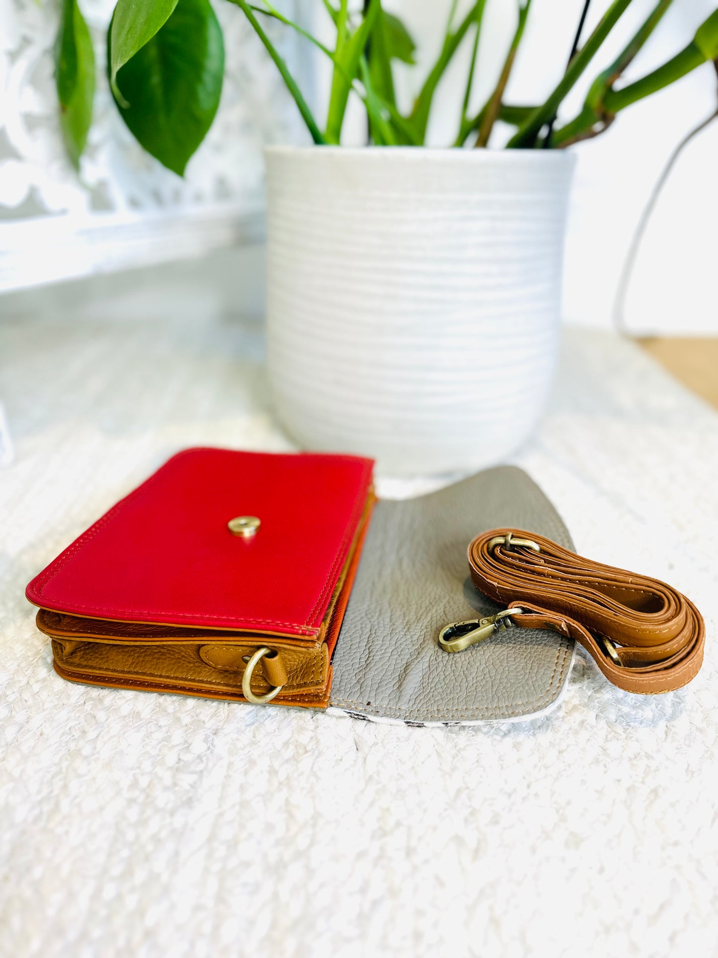 Zebra Print / Red Small Clutch