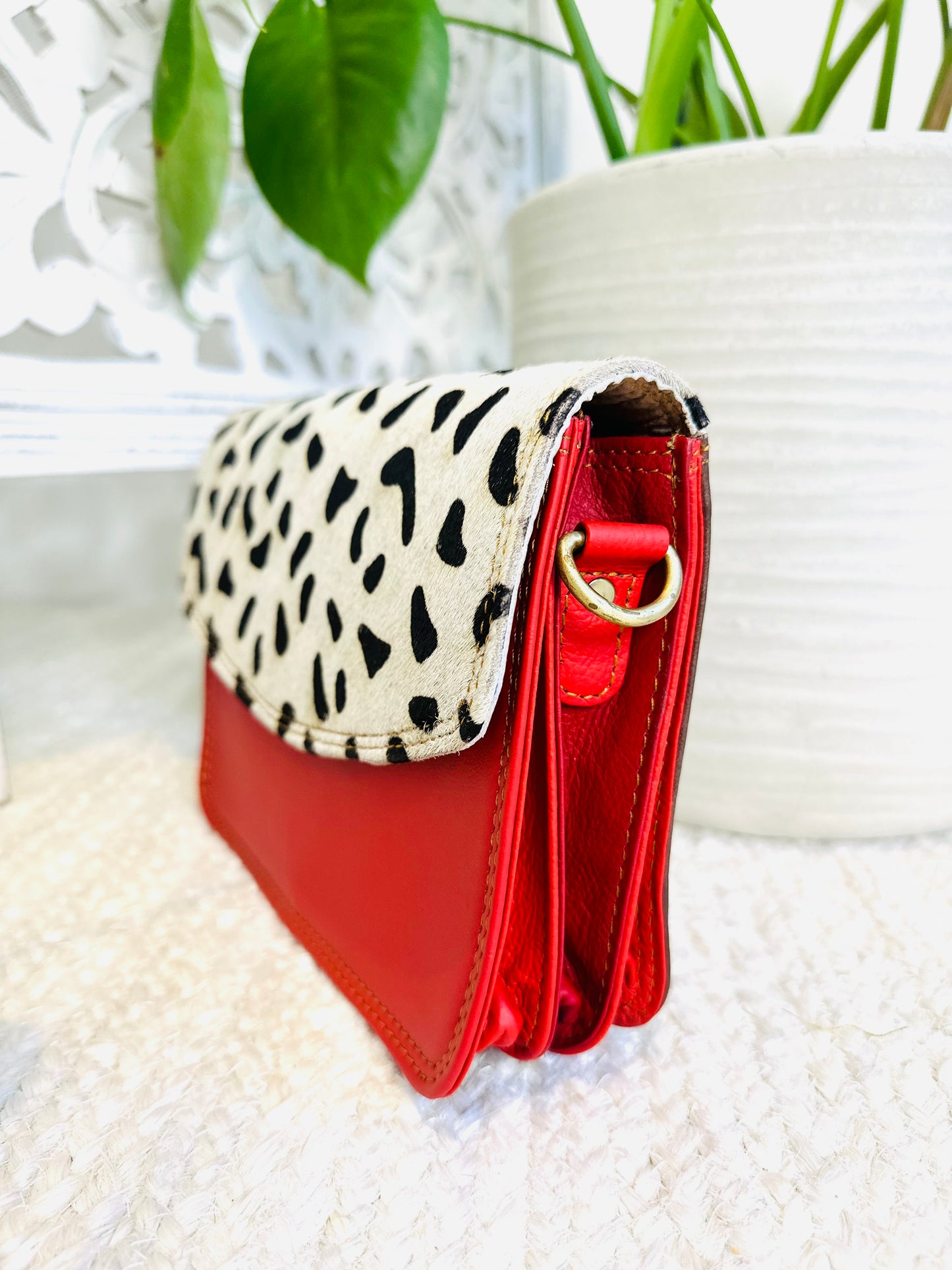 Animal Print / Red Small Clutch