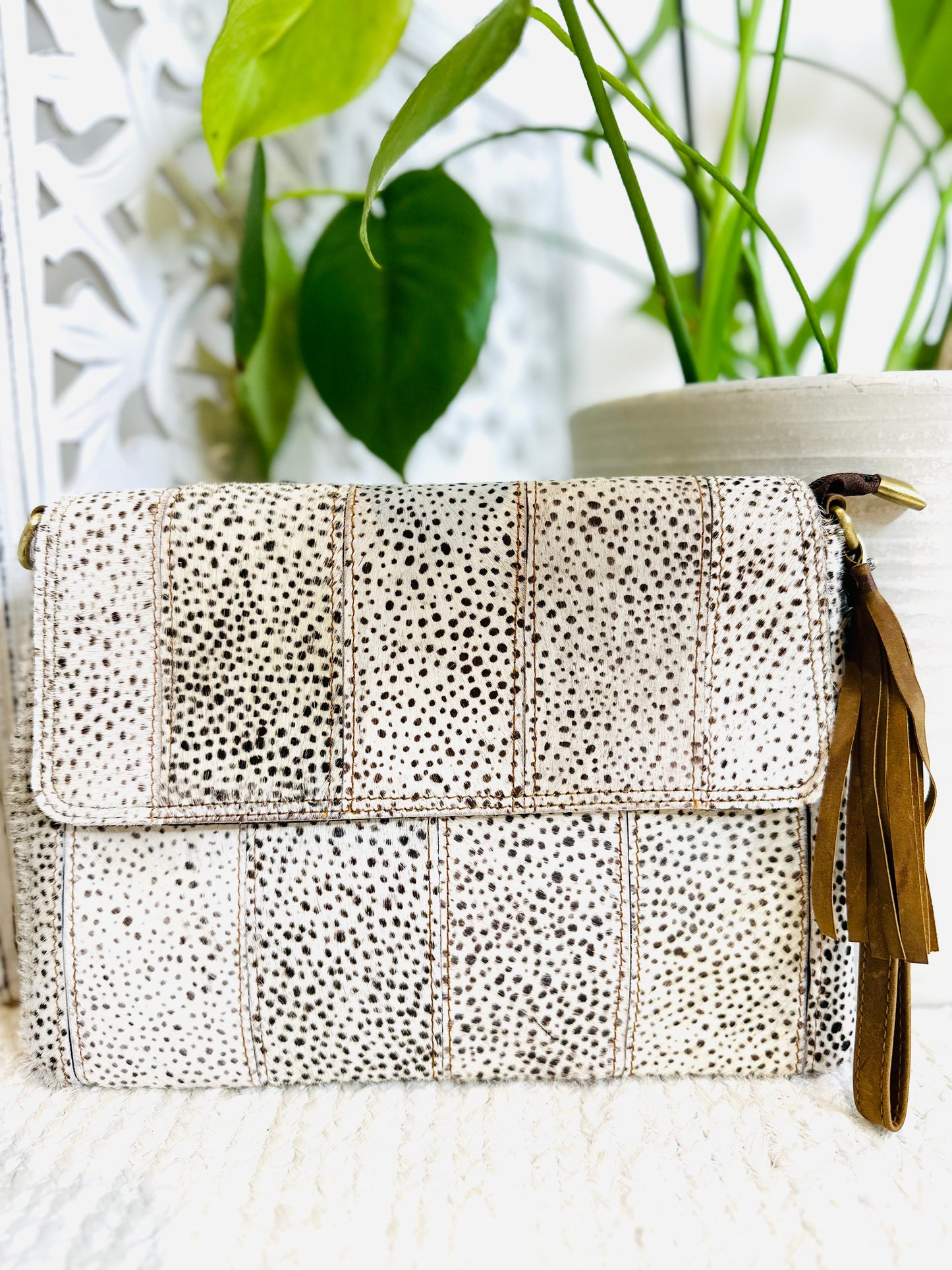 Speckled Large Animal Print Clutch