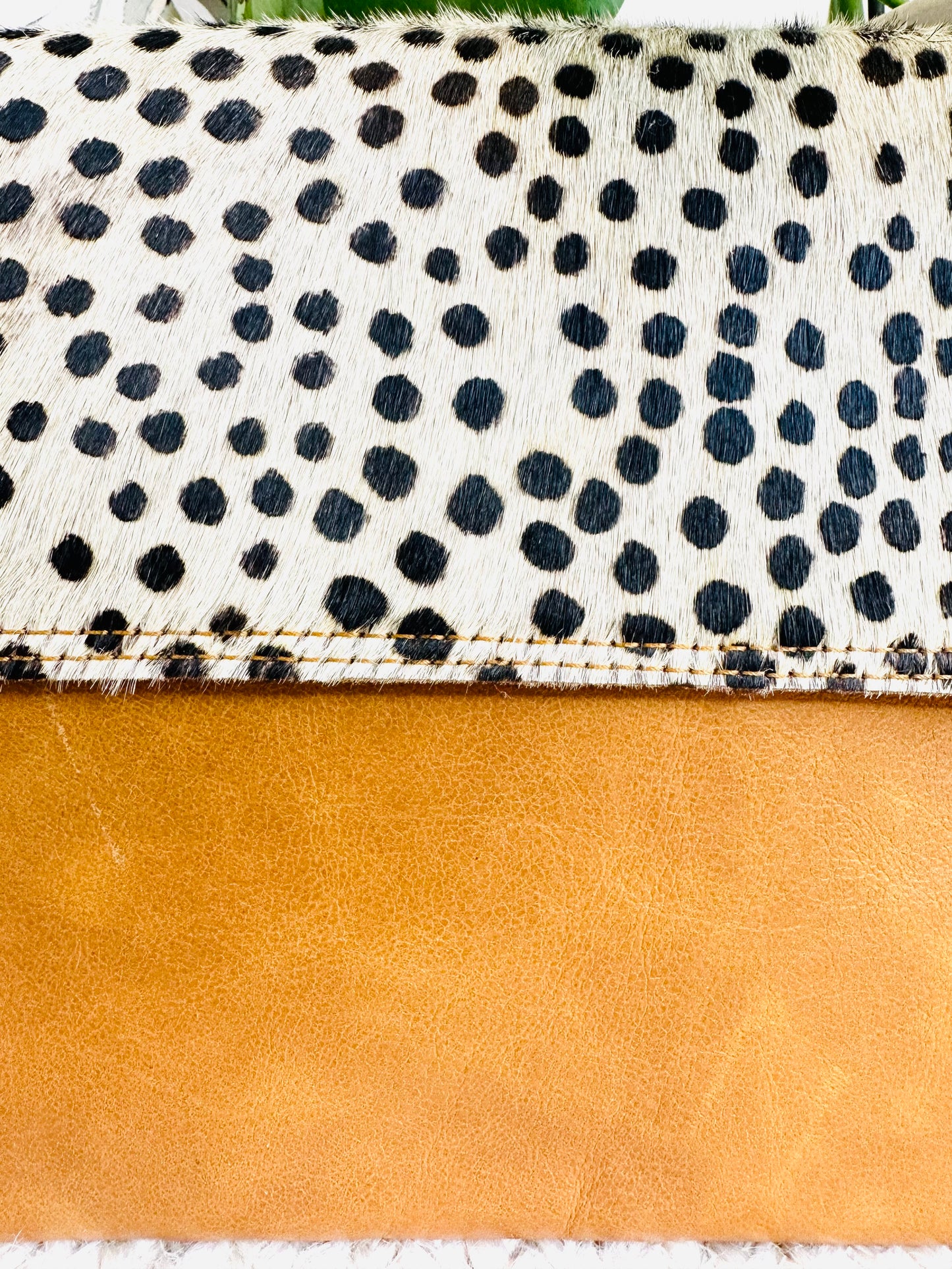 Tan Spotted Large Animal Print Clutch