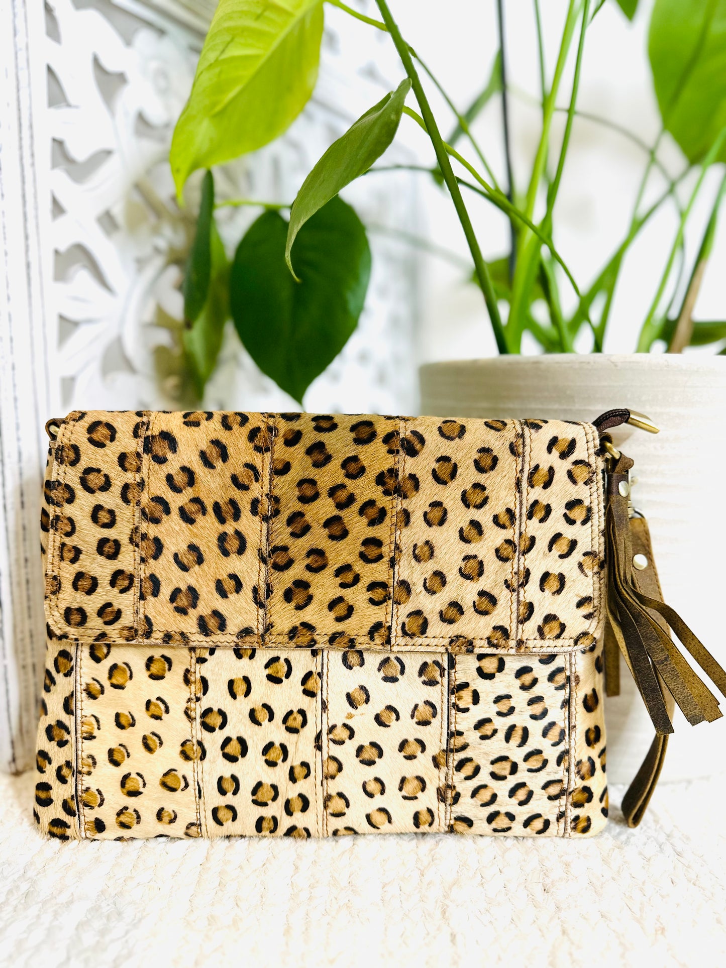 Mini Leopard Large Animal Print Clutch