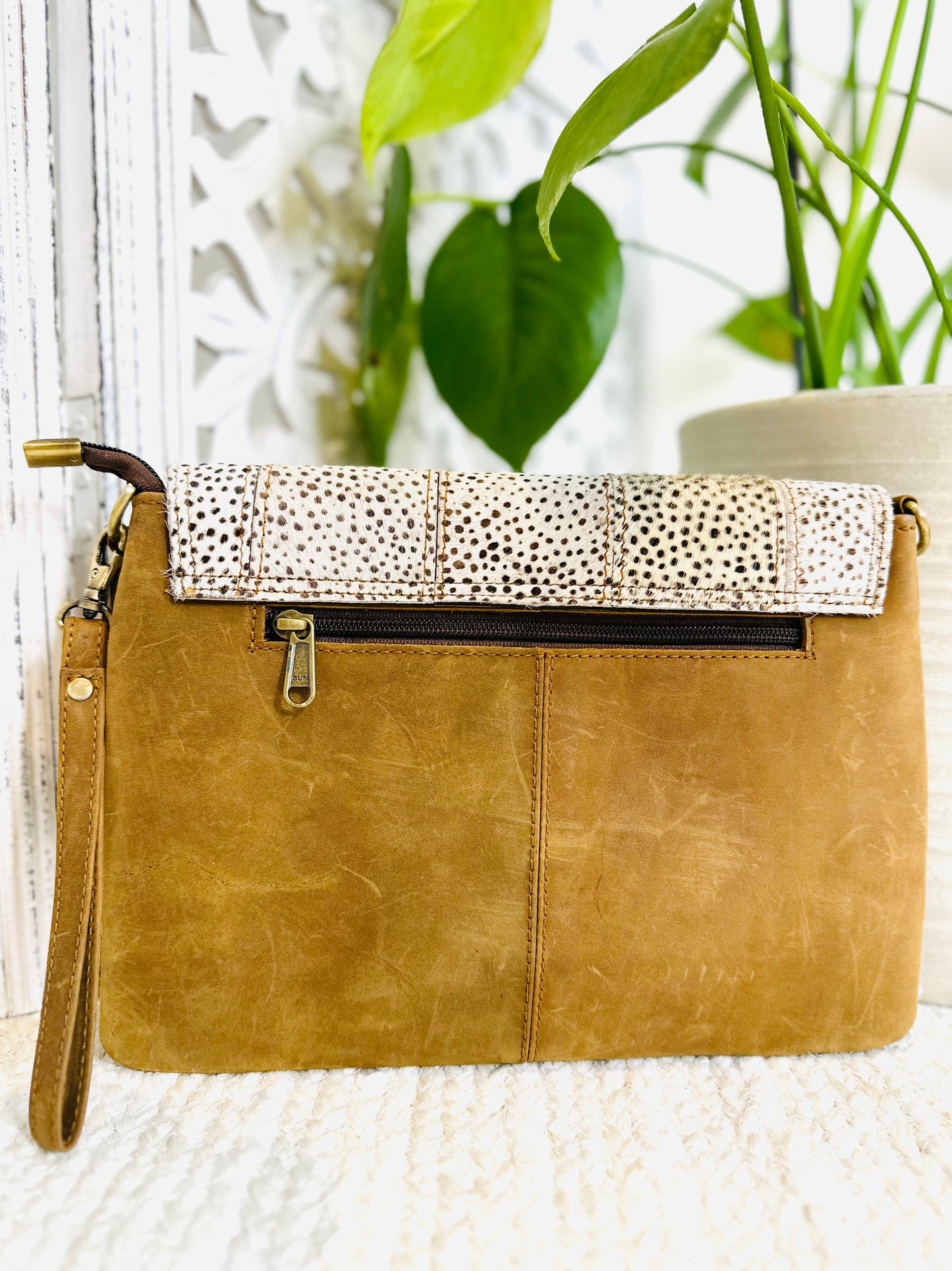 Speckled Large Animal Print Clutch